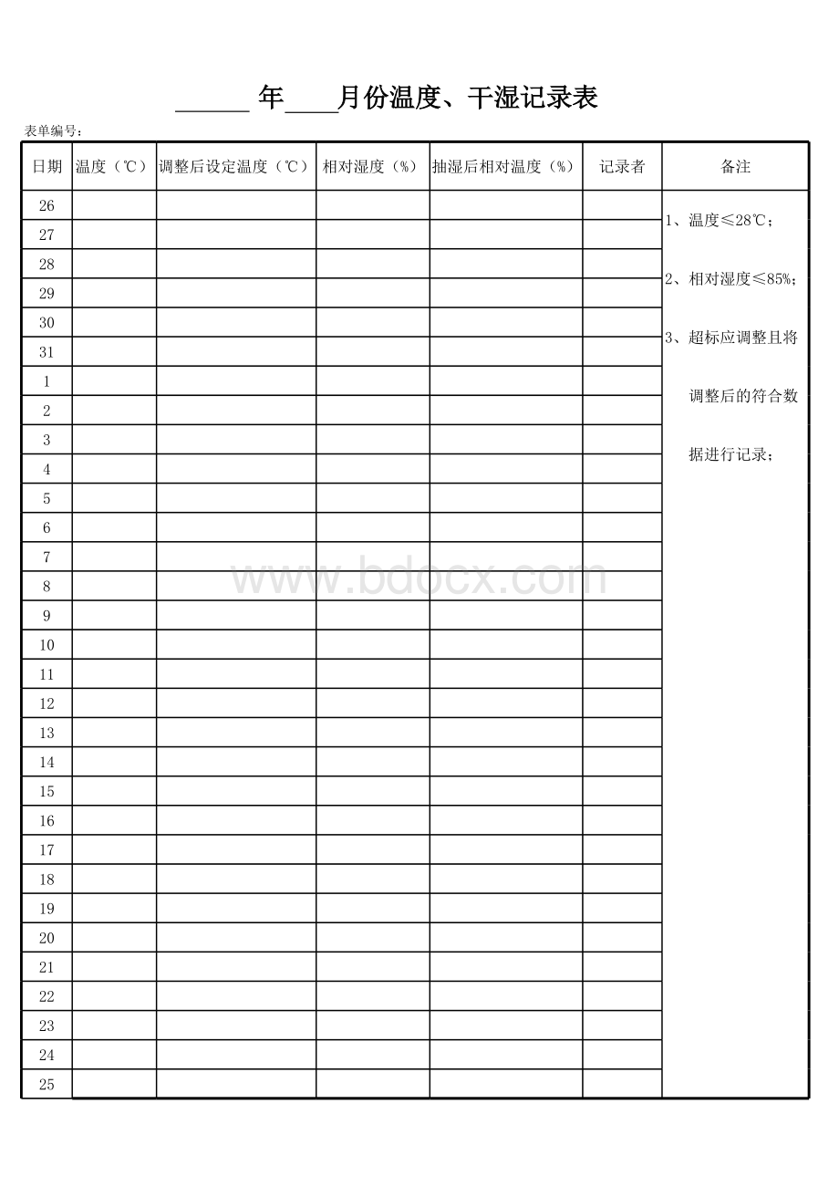 干湿温度记录表.xls_第1页