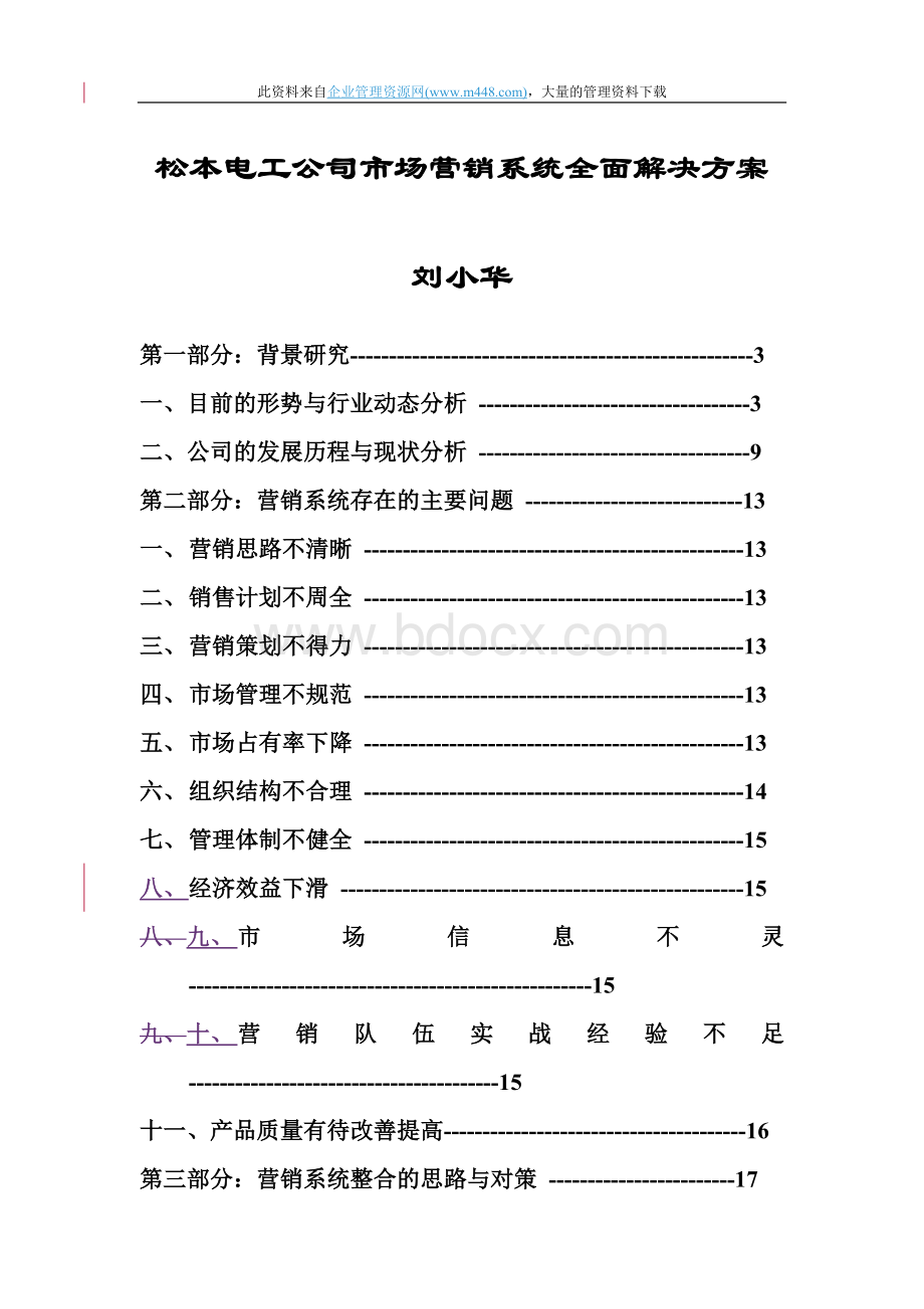 松本电工公司市场营销系统全面解决方案文档格式.doc