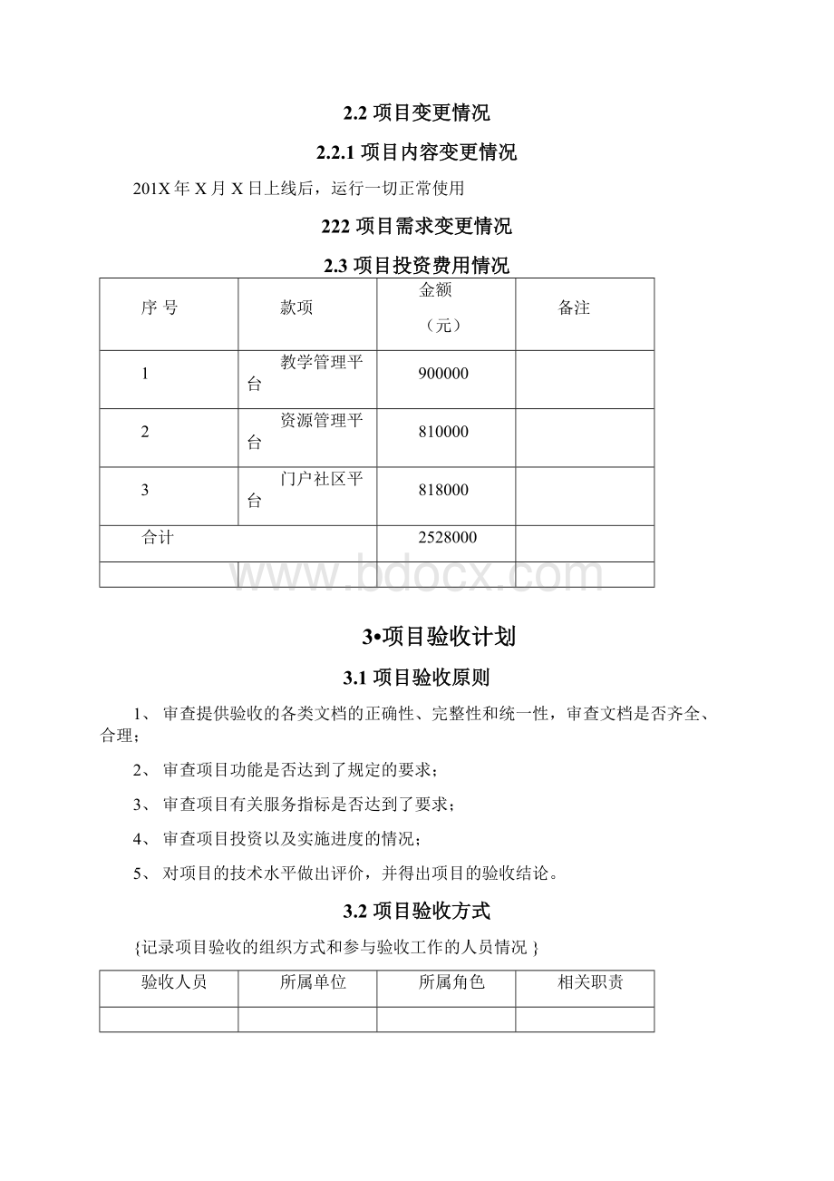 软件项目验收报告模板资料文档格式.docx_第3页