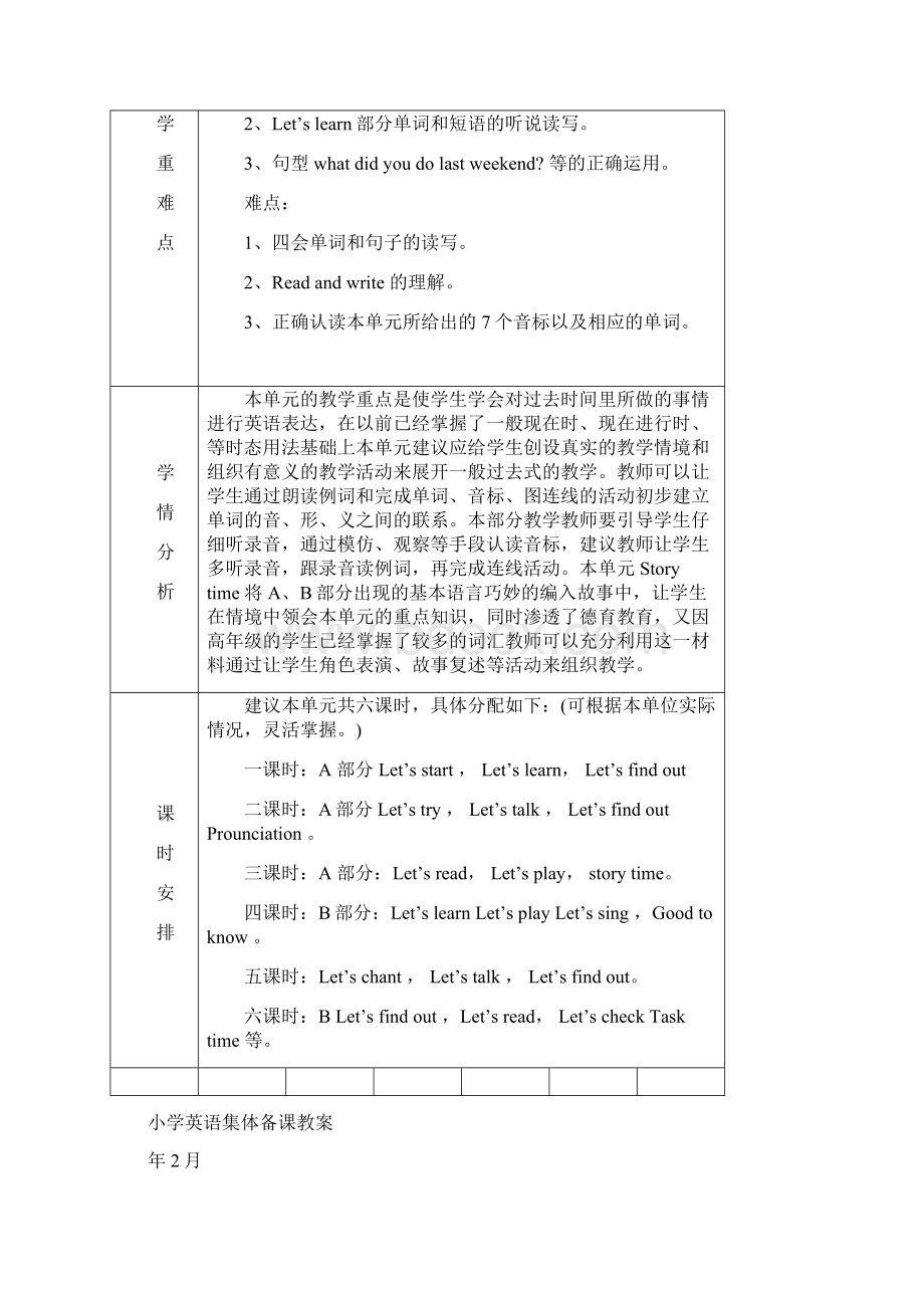 小学英语六年级下册第三单元单元教案Word格式文档下载.docx_第3页