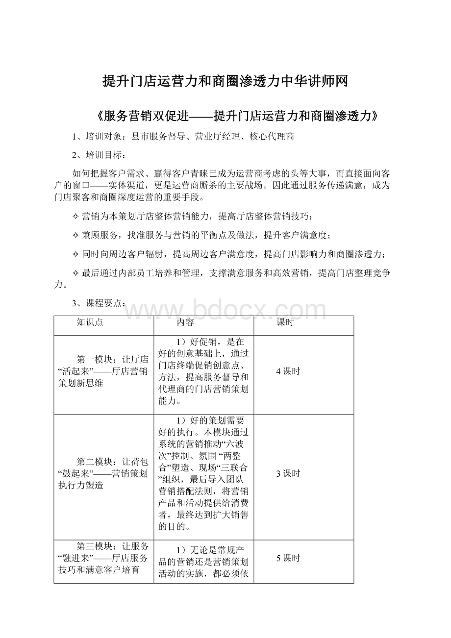 提升门店运营力和商圈渗透力中华讲师网.docx