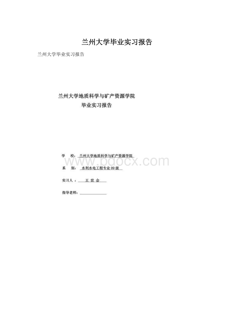 兰州大学毕业实习报告.docx