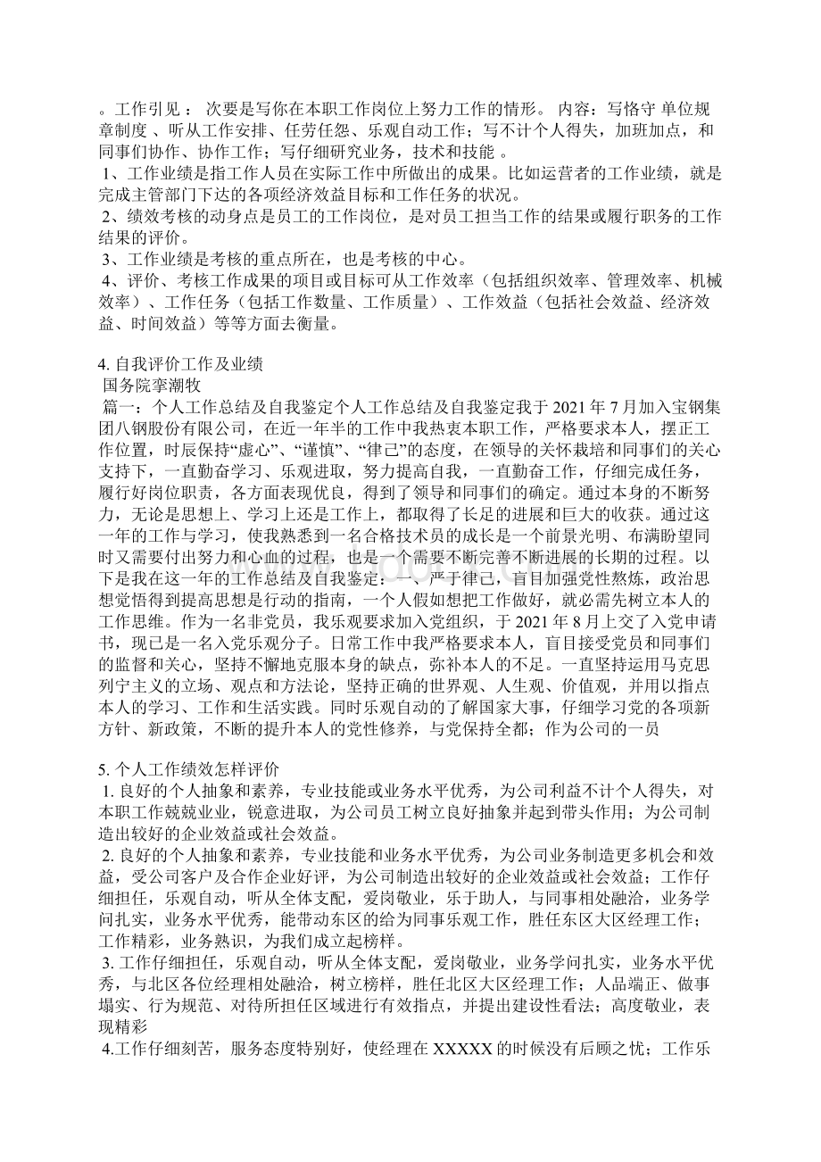 自我工作业绩评价表.docx_第3页