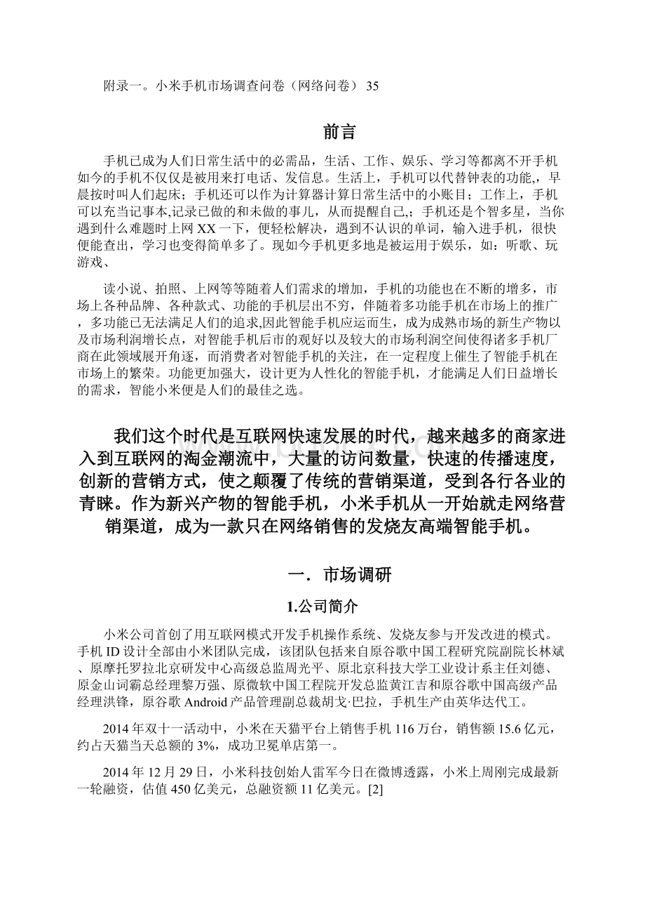 小米智能手机网络营销推广项目可行性方案Word格式文档下载.docx_第2页