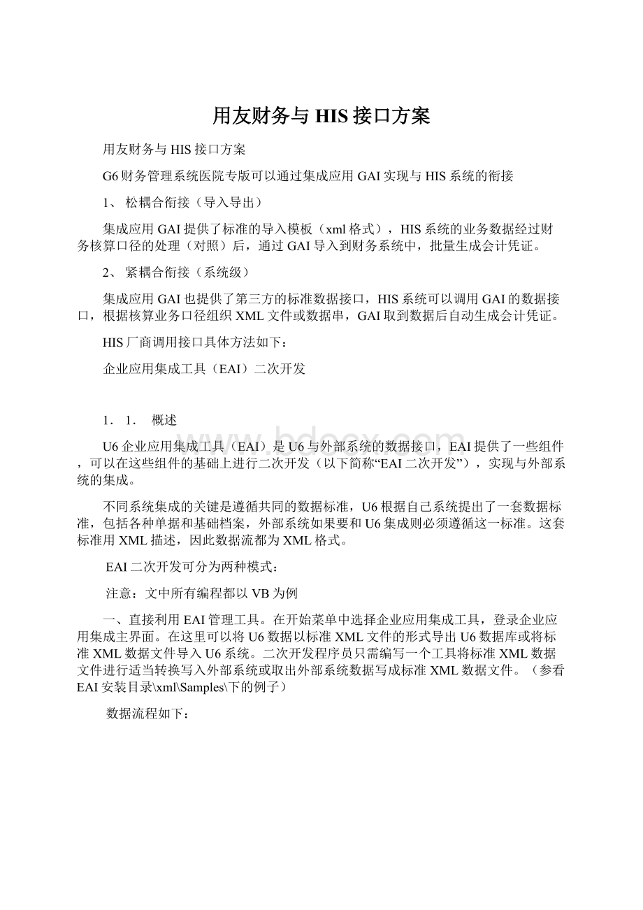 用友财务与HIS接口方案.docx