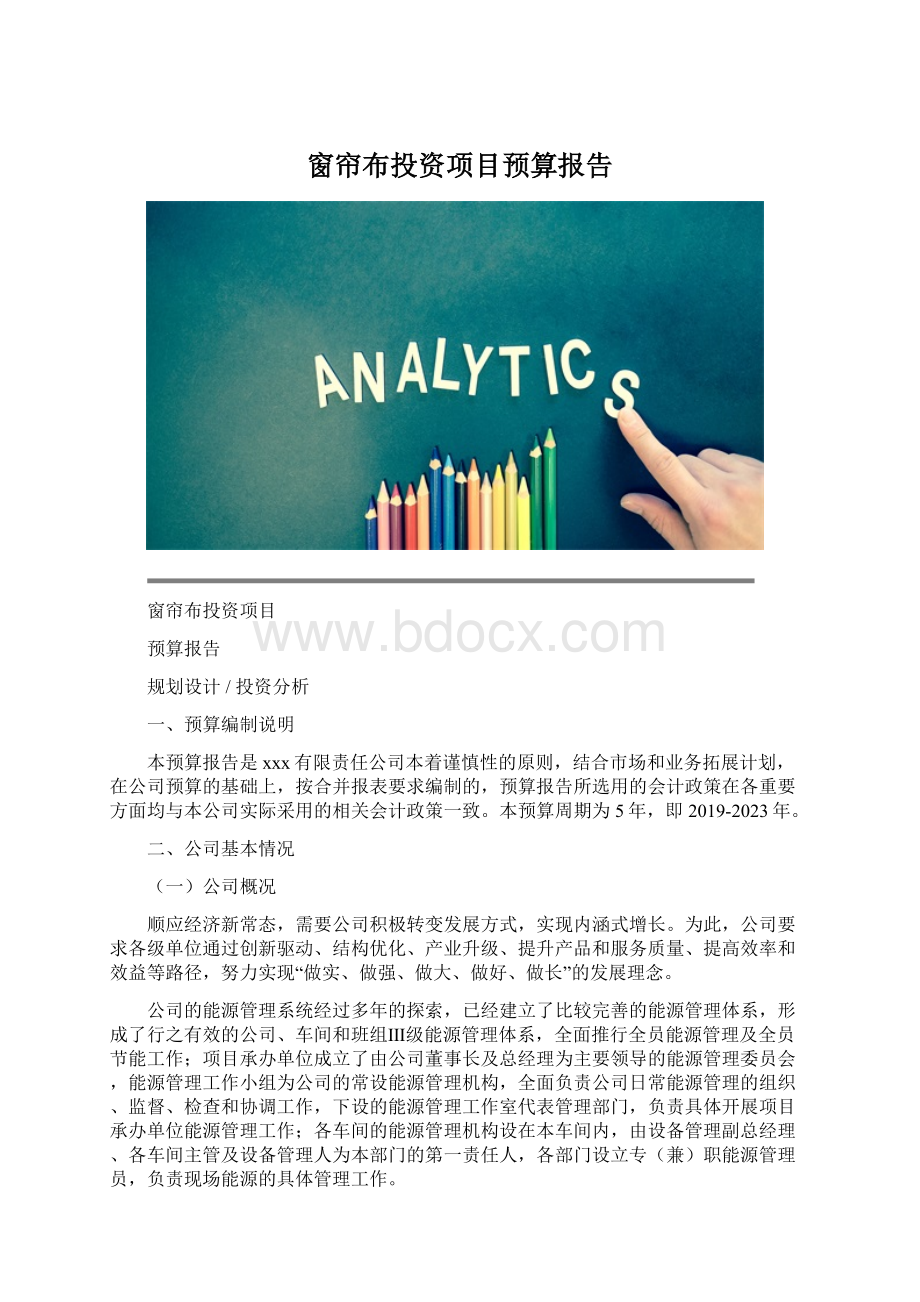 窗帘布投资项目预算报告.docx