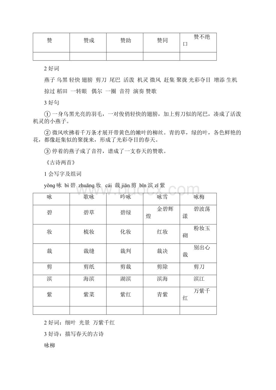 人教版三年级语文下册各单元知识要点归纳Word格式文档下载.docx_第2页