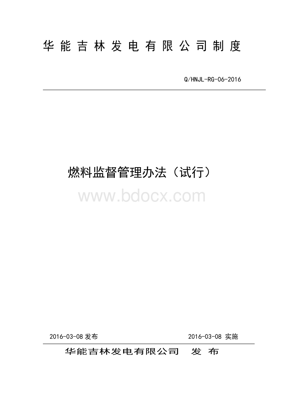 燃料监督管理办法(试行)Word文档下载推荐.doc