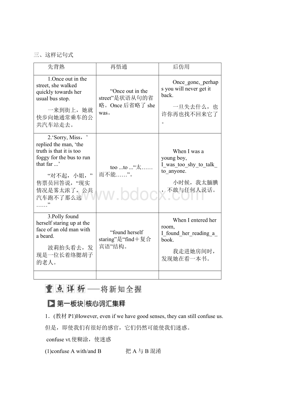 高中英语 Unit 1 The world of our senses SectionWelcome to the unit amp ReadingLanguage points.docx_第3页