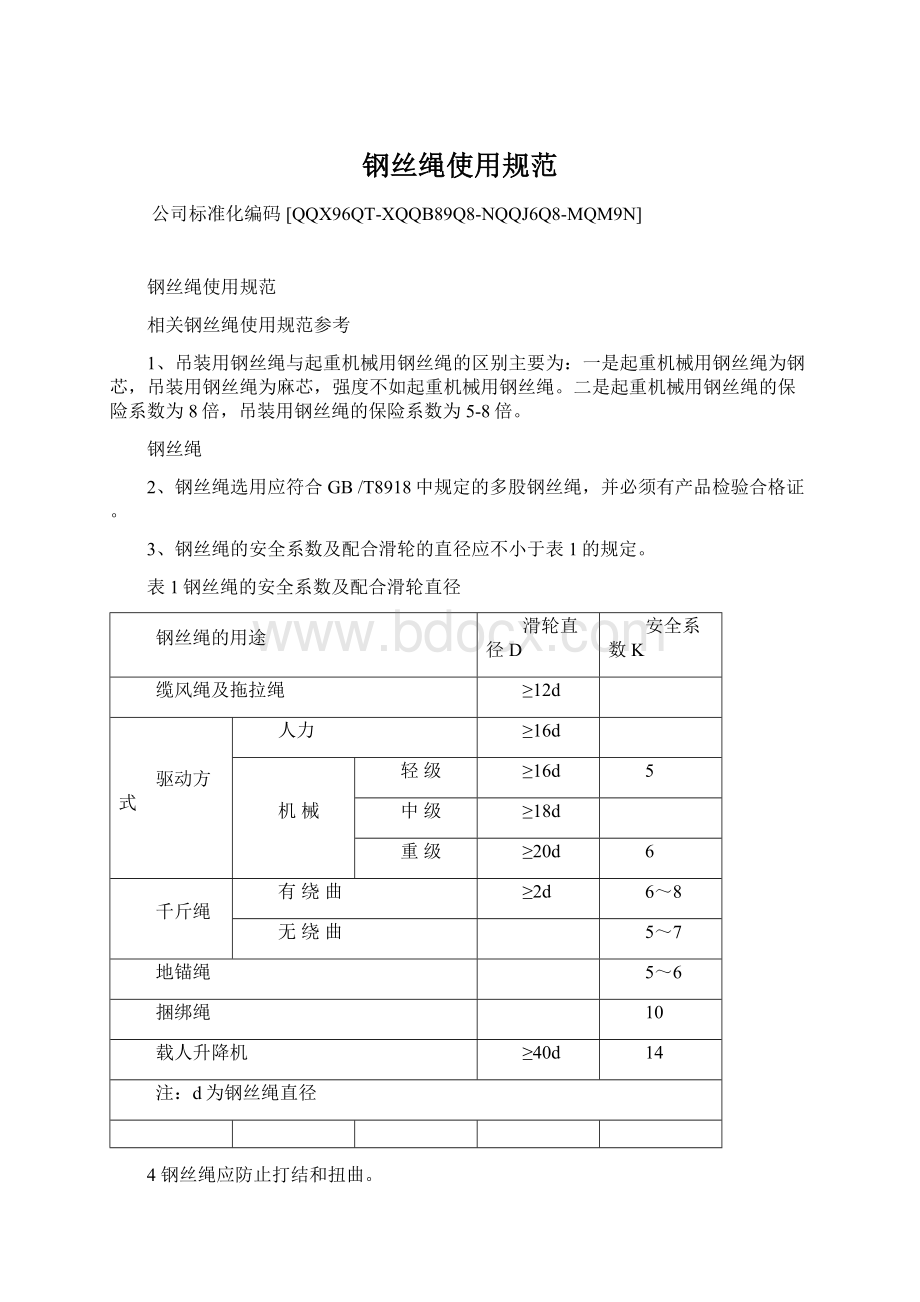 钢丝绳使用规范文档格式.docx_第1页