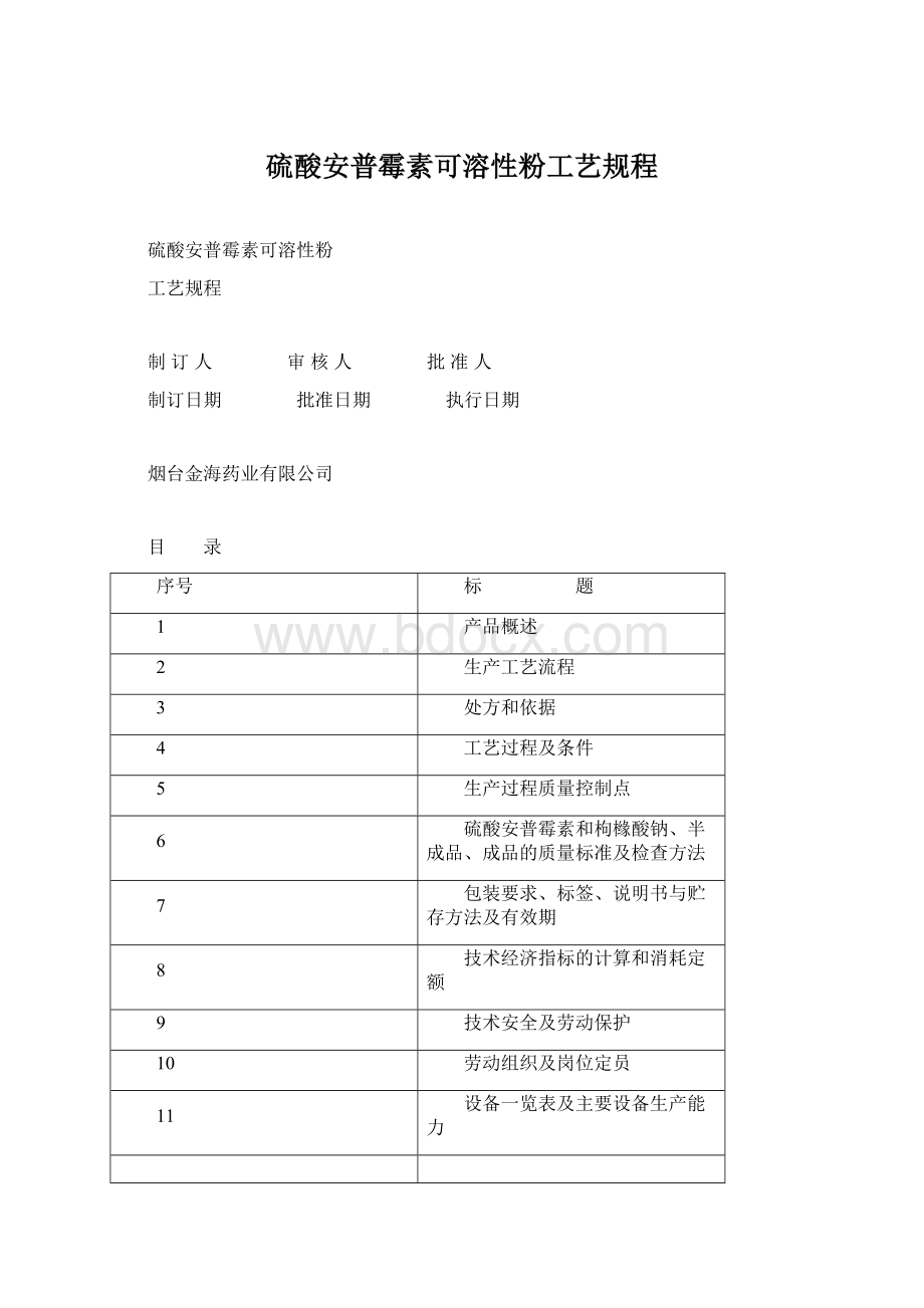 硫酸安普霉素可溶性粉工艺规程.docx