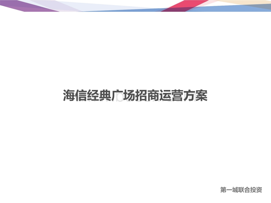 海信经典广场招商运营方案.ppt