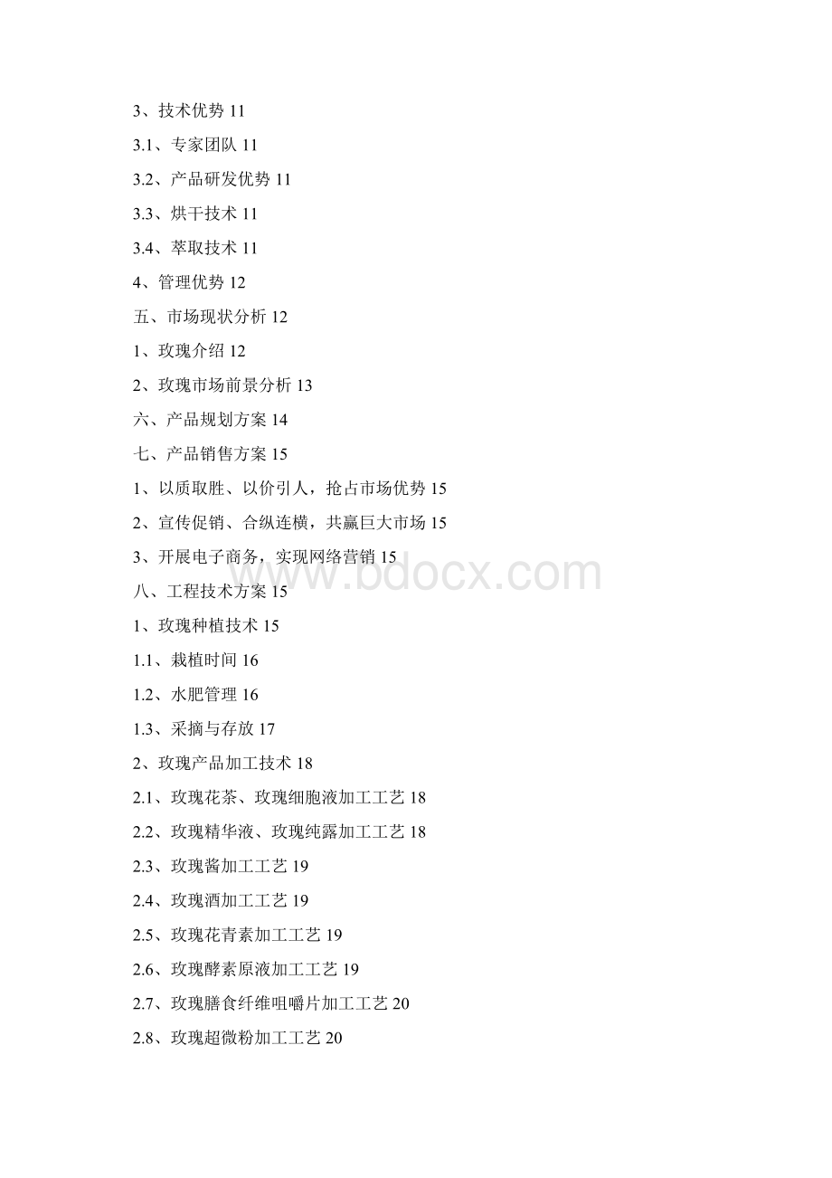 新版大型玫瑰种植与深加工基地建设项目商业计划书Word文档下载推荐.docx_第2页