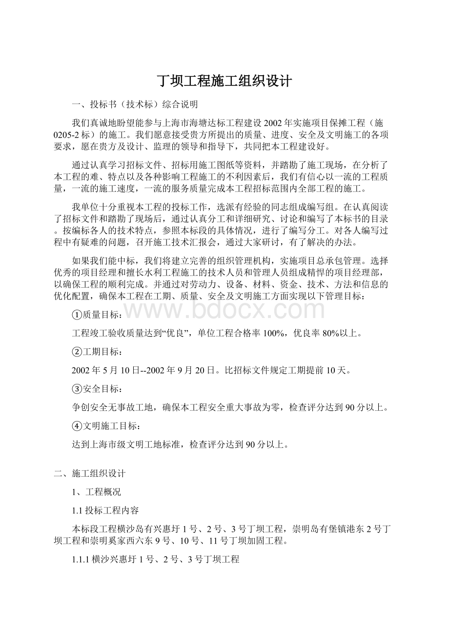 丁坝工程施工组织设计.docx