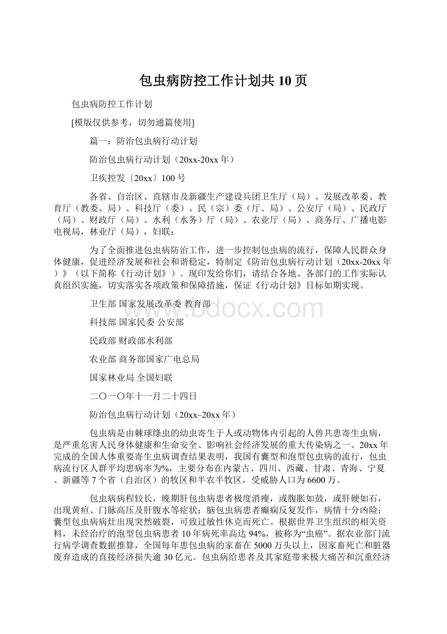 包虫病防控工作计划共10页.docx