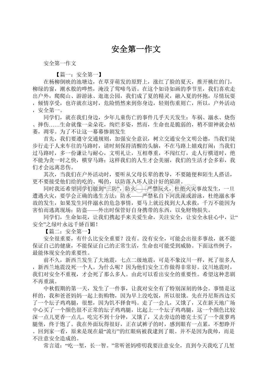 安全第一作文文档格式.docx_第1页