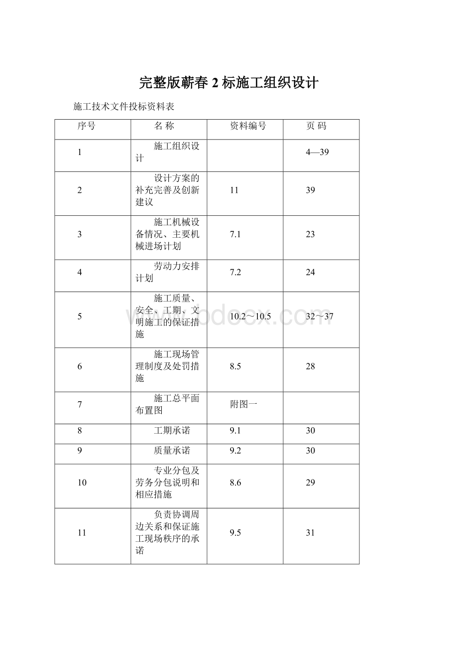 完整版蕲春2标施工组织设计.docx_第1页