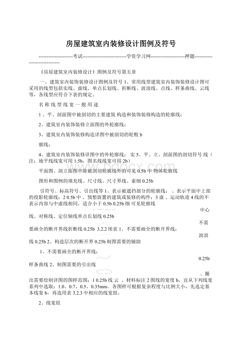 房屋建筑室内装修设计图例及符号文档格式.docx