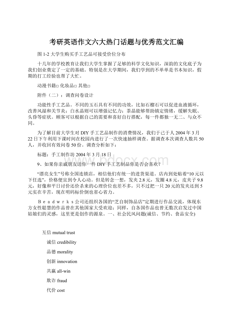 考研英语作文六大热门话题与优秀范文汇编Word格式文档下载.docx