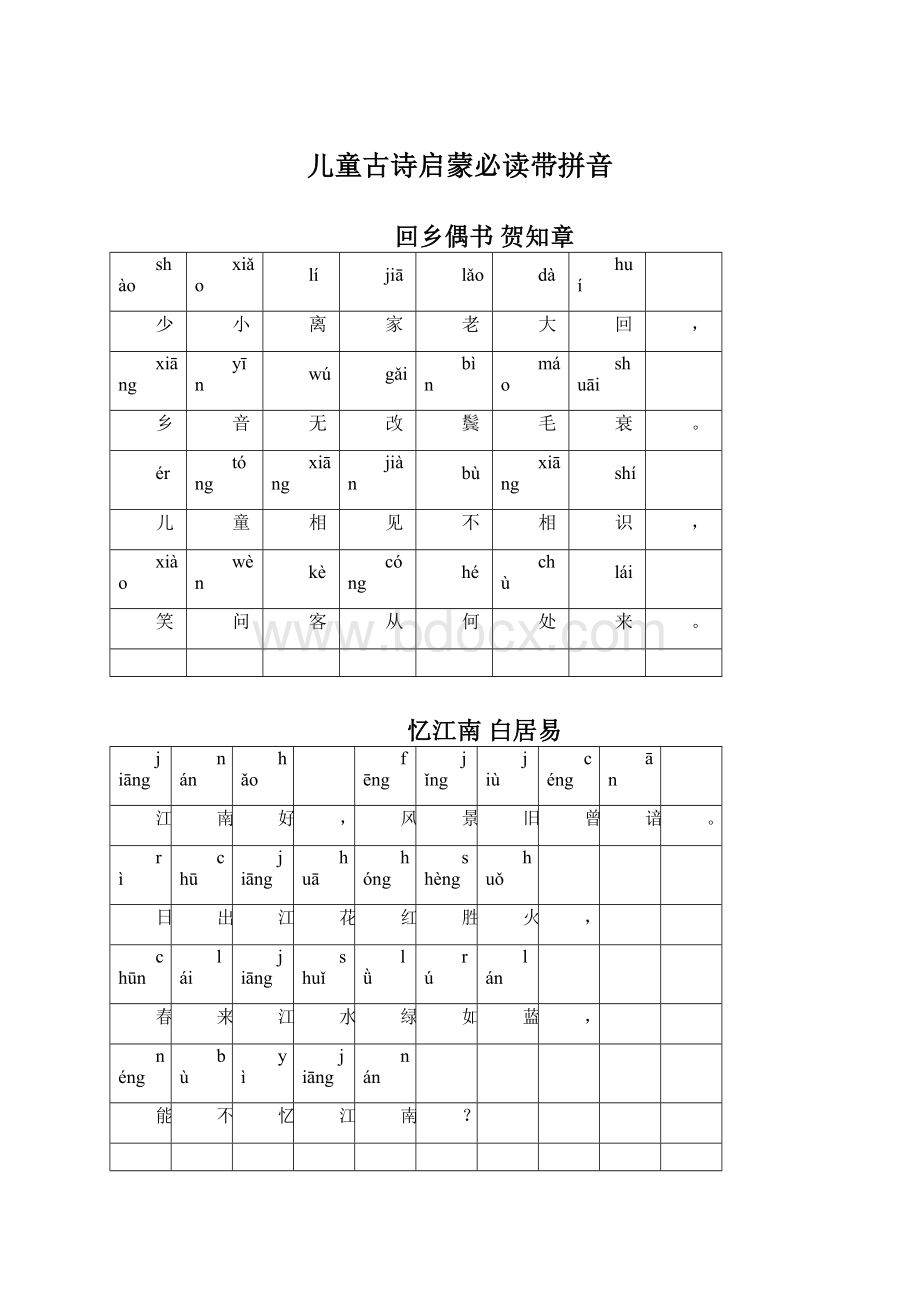 儿童古诗启蒙必读带拼音Word格式文档下载.docx_第1页