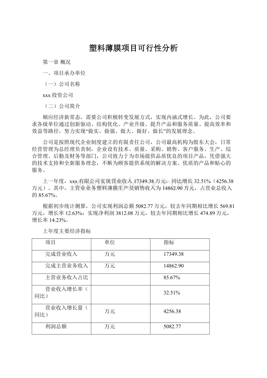 塑料薄膜项目可行性分析Word文档格式.docx