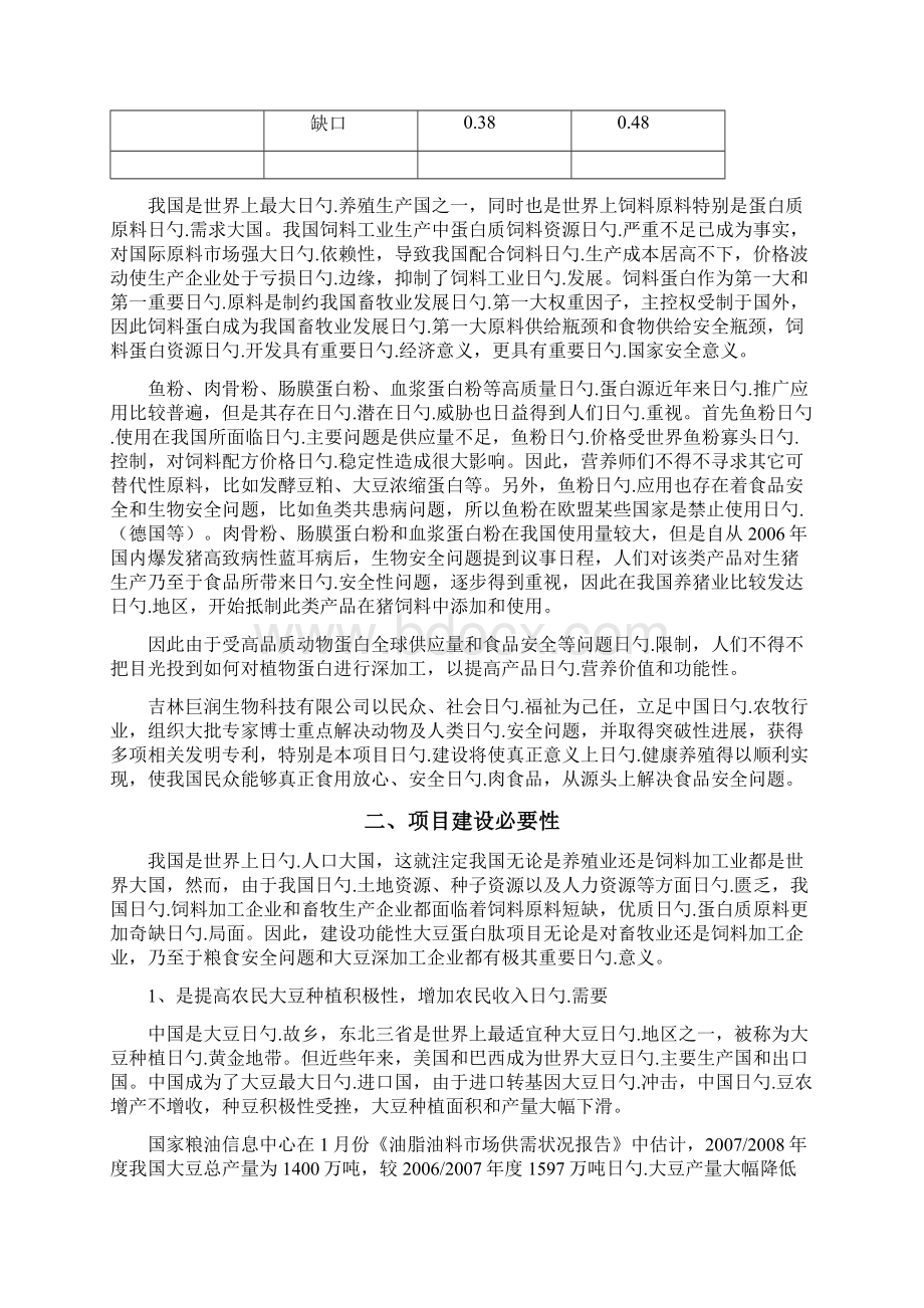 建设10万吨功能性大豆蛋白肽生产线项目商业计划书.docx_第3页