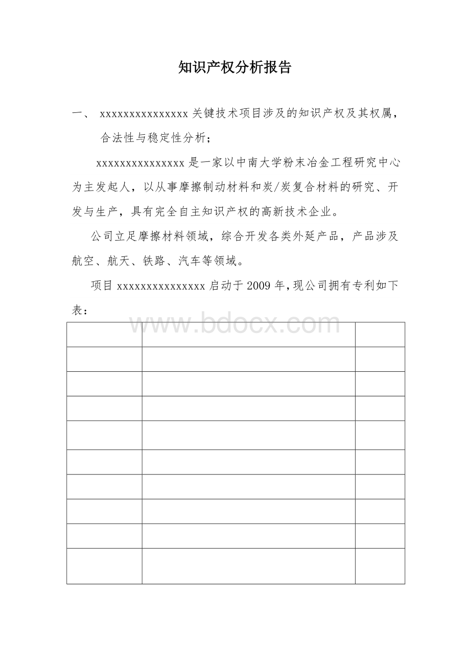 知识产权分析报告Word文档下载推荐.doc_第1页