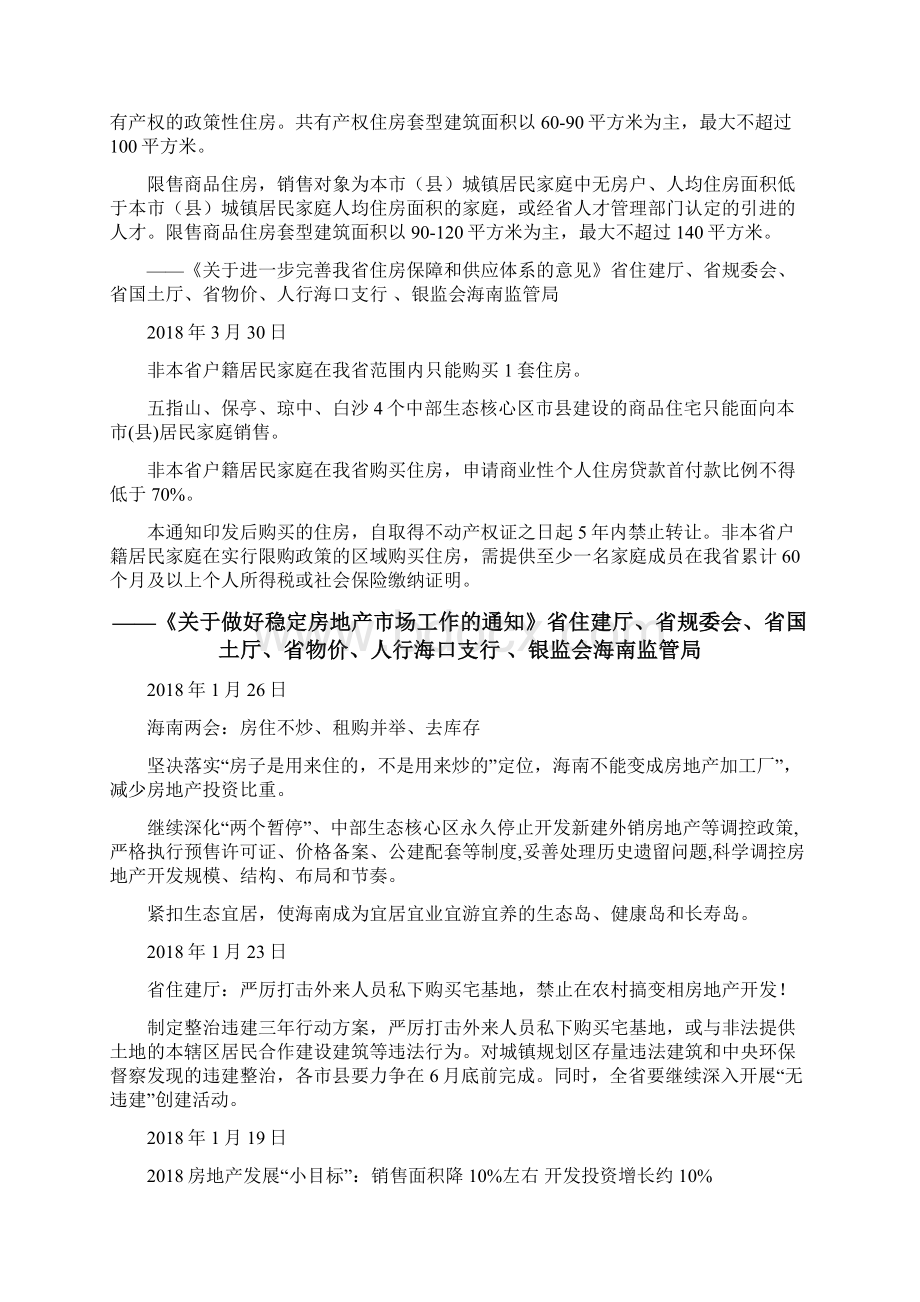 海南各地区房地产行业的政策情况定稿版.docx_第3页