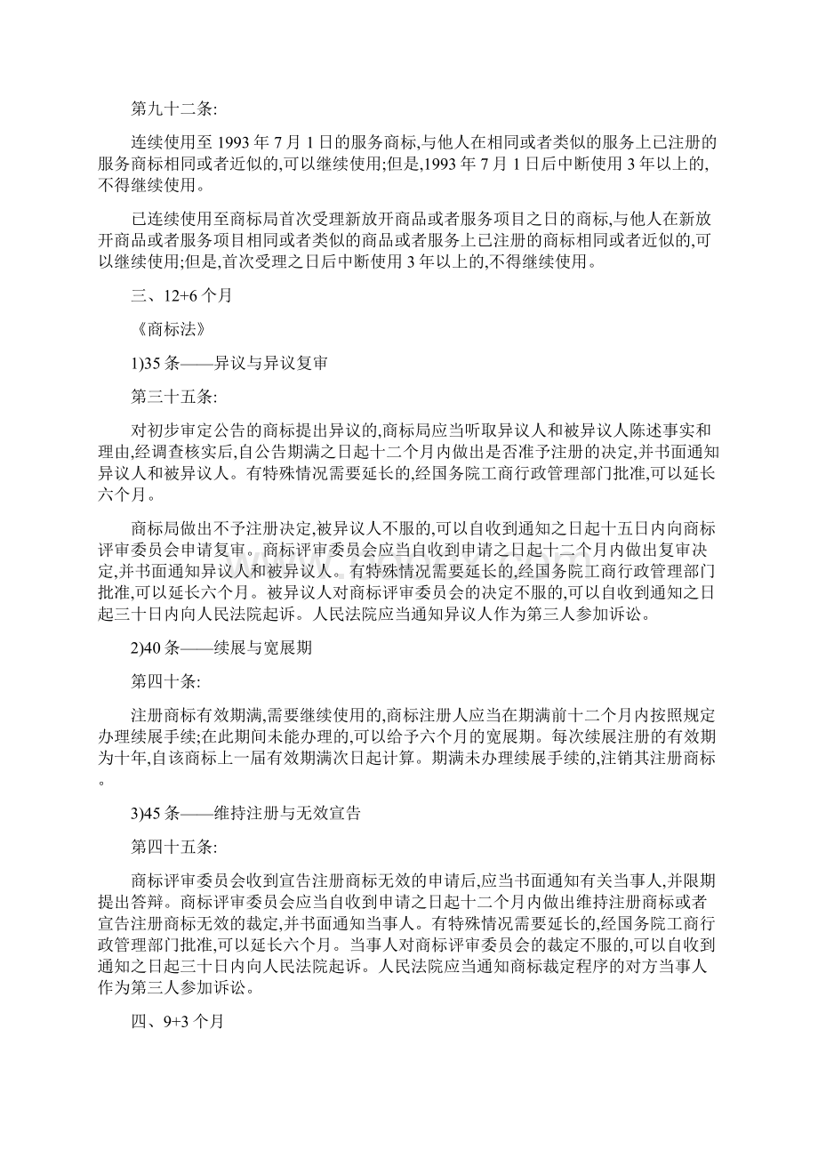 商标法及实施条例中涉及到的时间点总结Word下载.docx_第2页