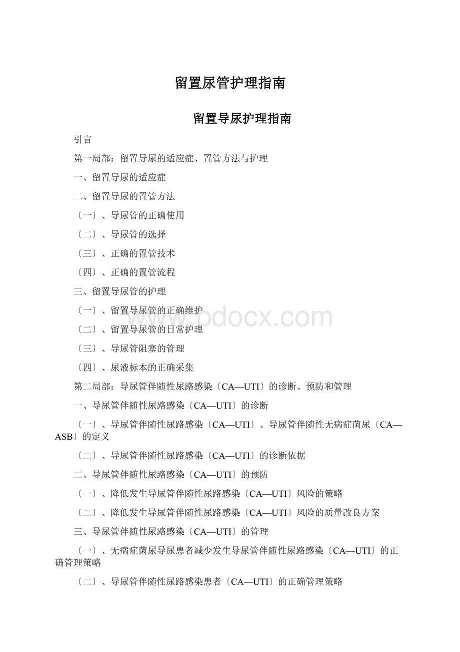 留置尿管护理指南.docx