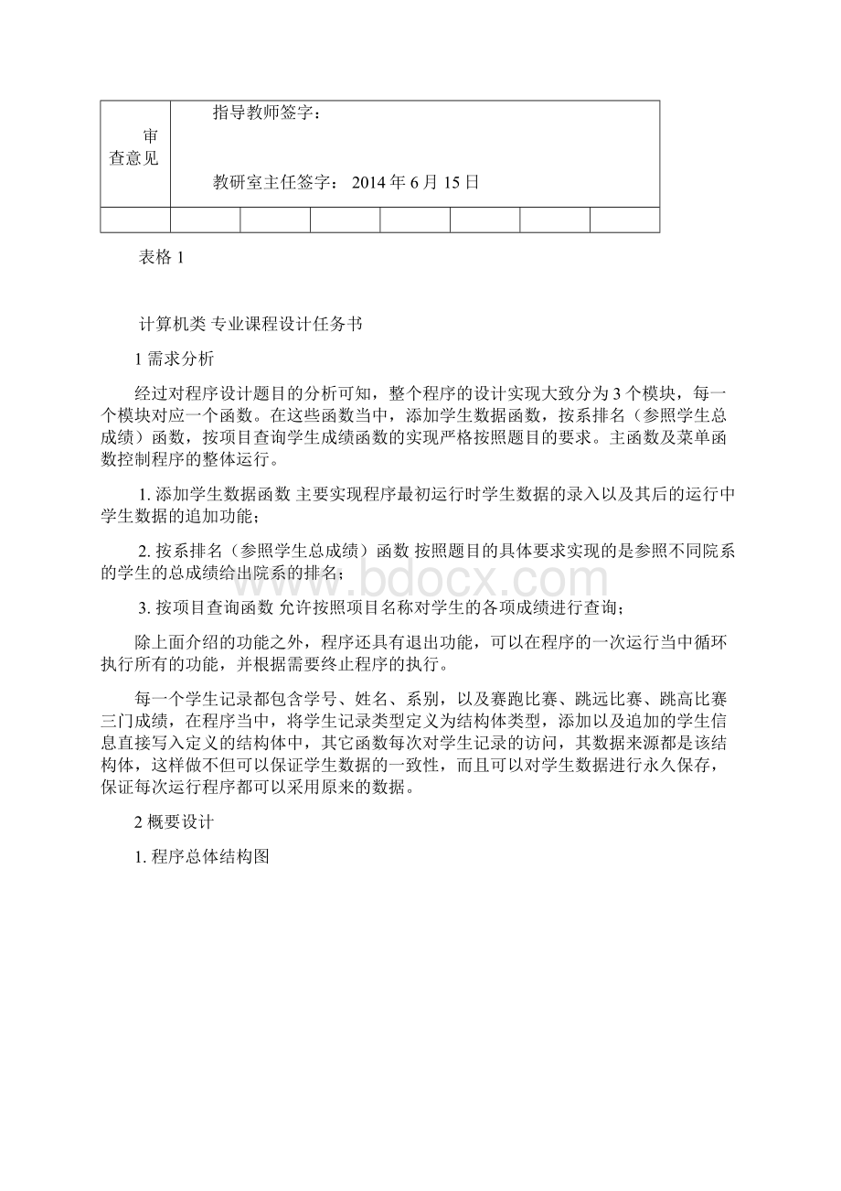 C语言运动会成绩管理系统课程设计Word文档下载推荐.docx_第3页