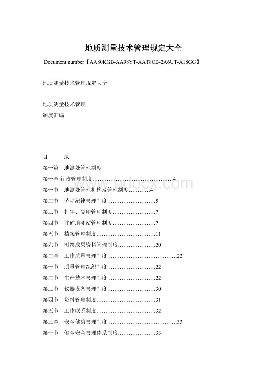 地质测量技术管理规定大全Word下载.docx