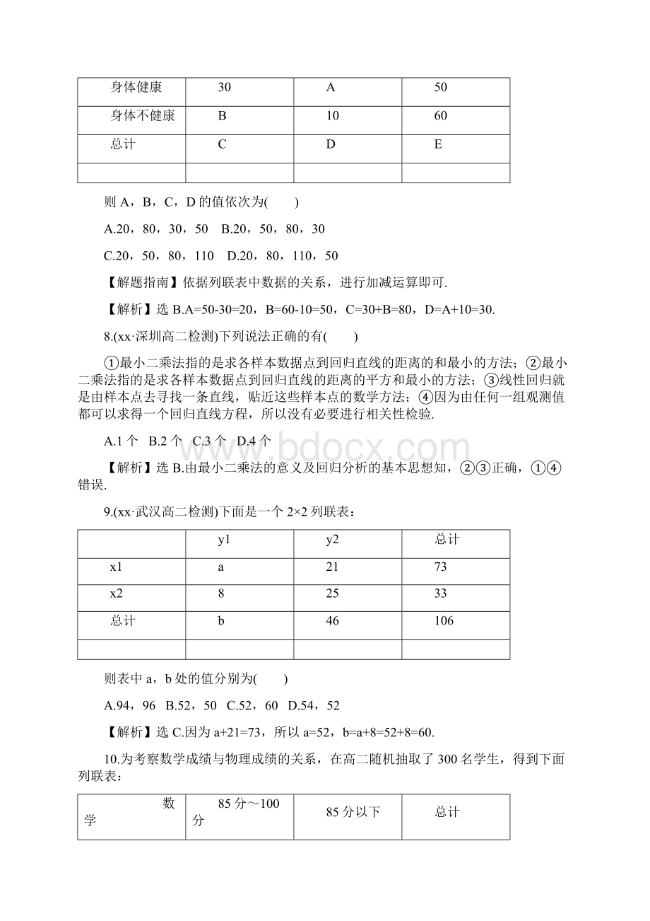 高中数学第一章统计案例单元质量评估新人教A版选修.docx_第3页