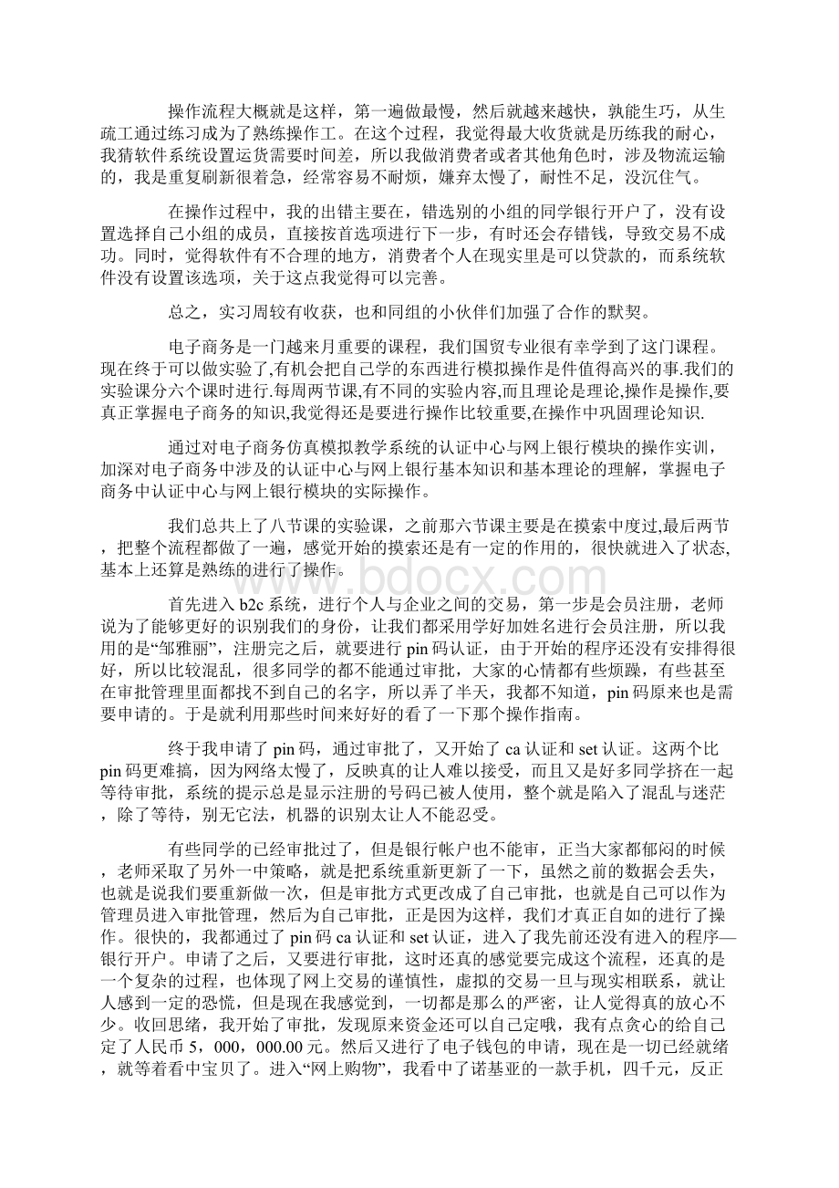 电子商务实验心得精选多篇文档格式.docx_第2页