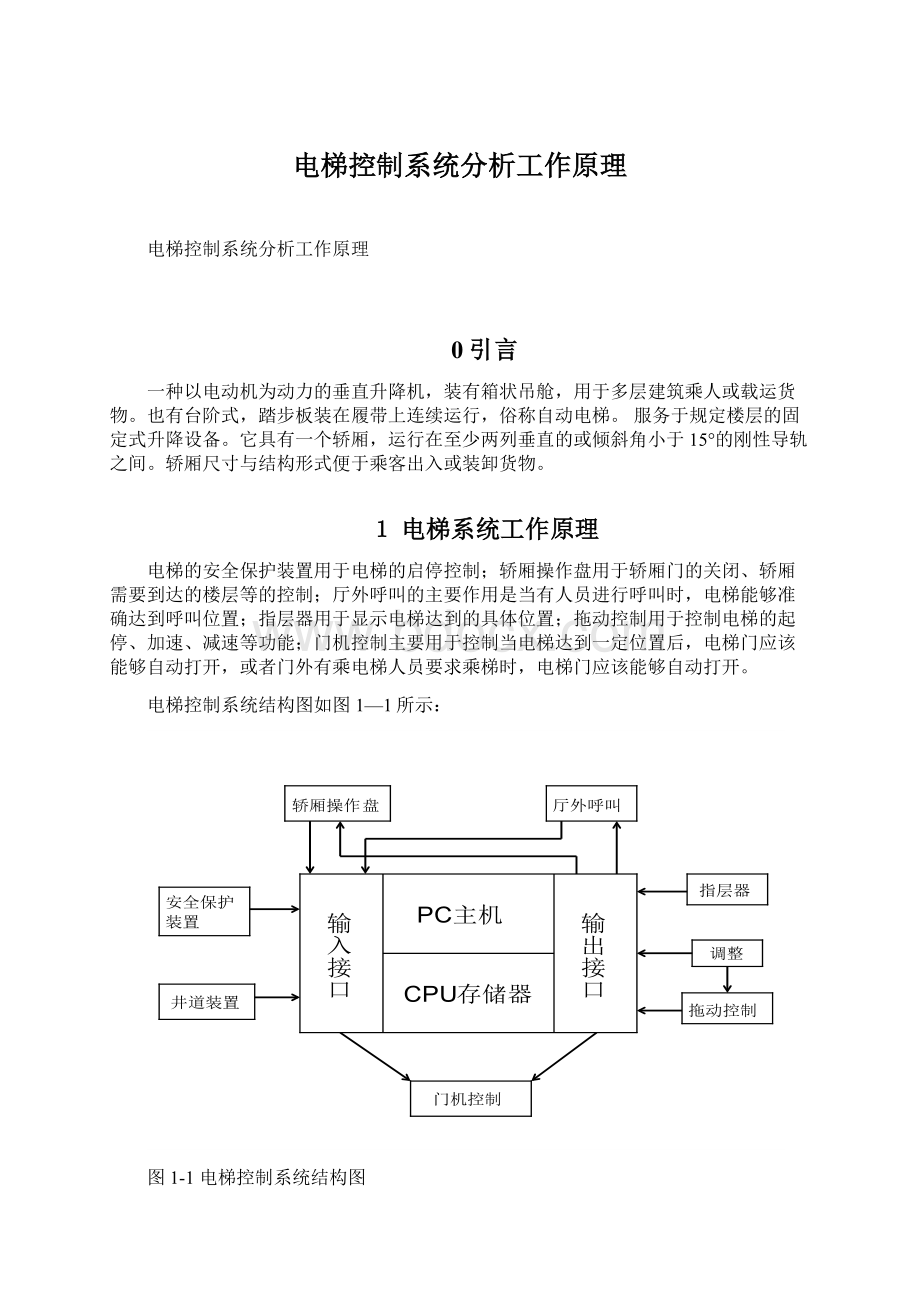 电梯控制系统分析工作原理.docx_第1页