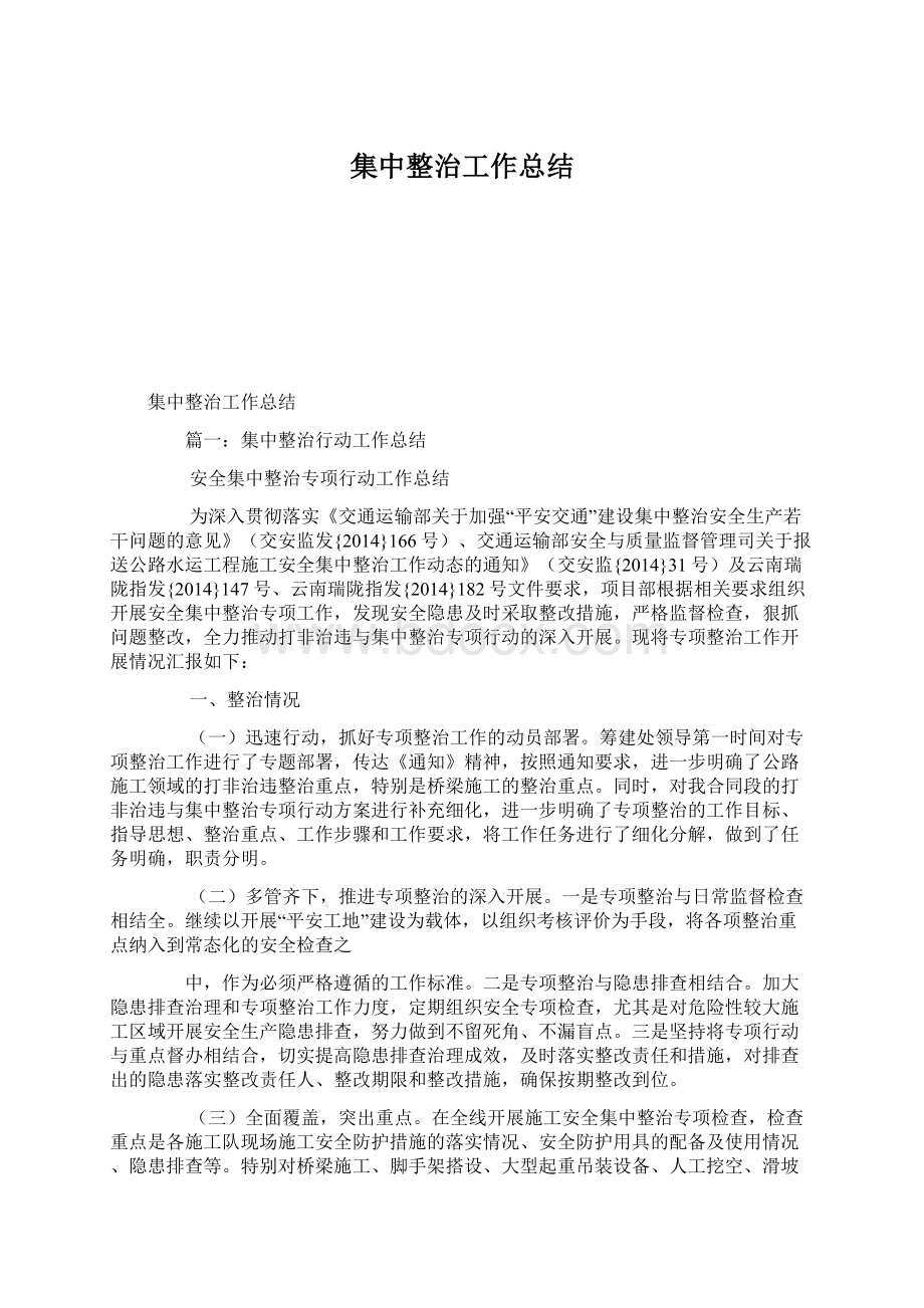 集中整治工作总结.docx