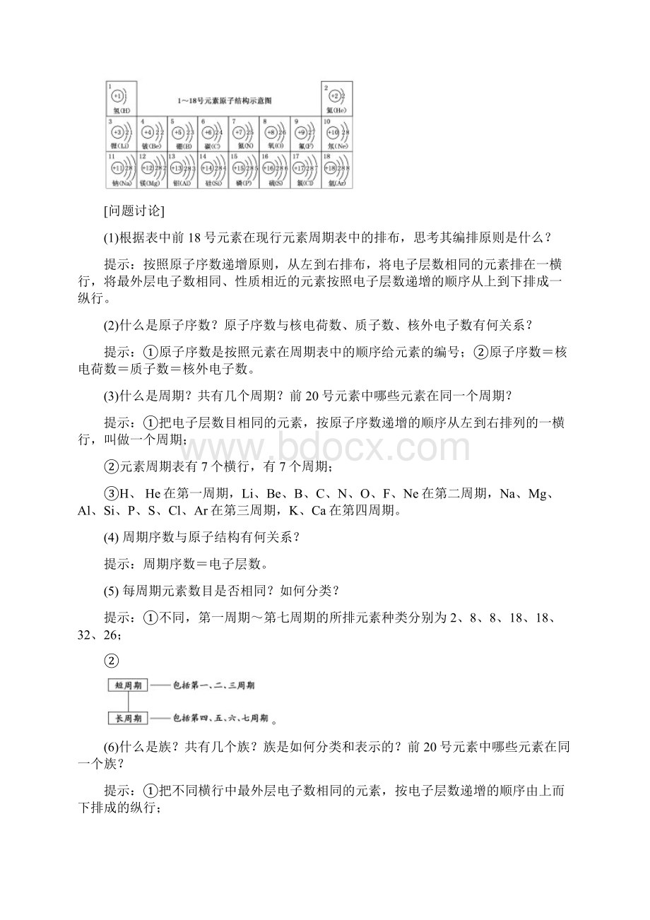 高一化学人教版必修二教学案第一章第一节元素周期表Word版含答案.docx_第3页