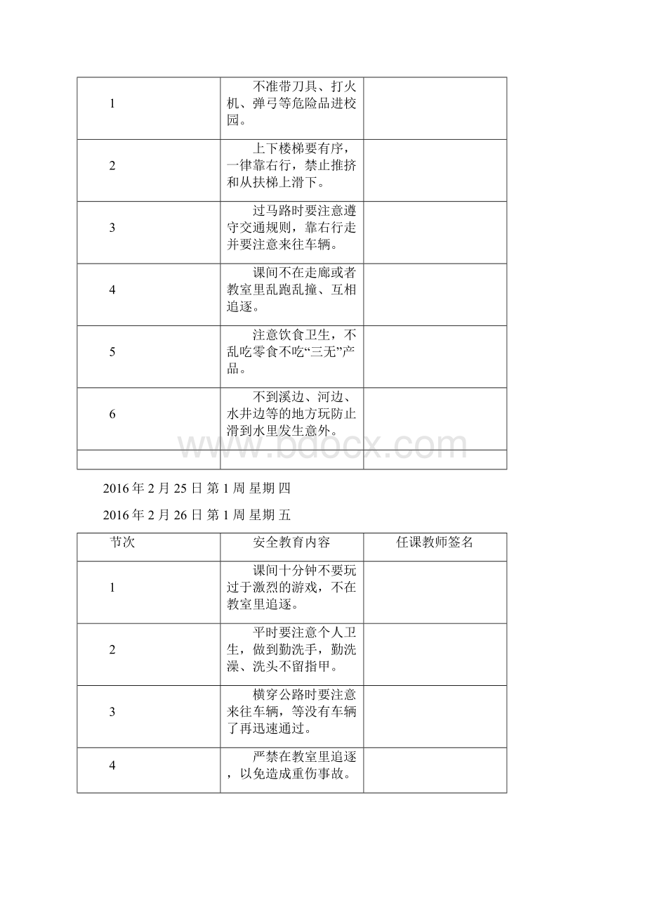 每节课一分钟安全教育Word格式文档下载.docx_第3页