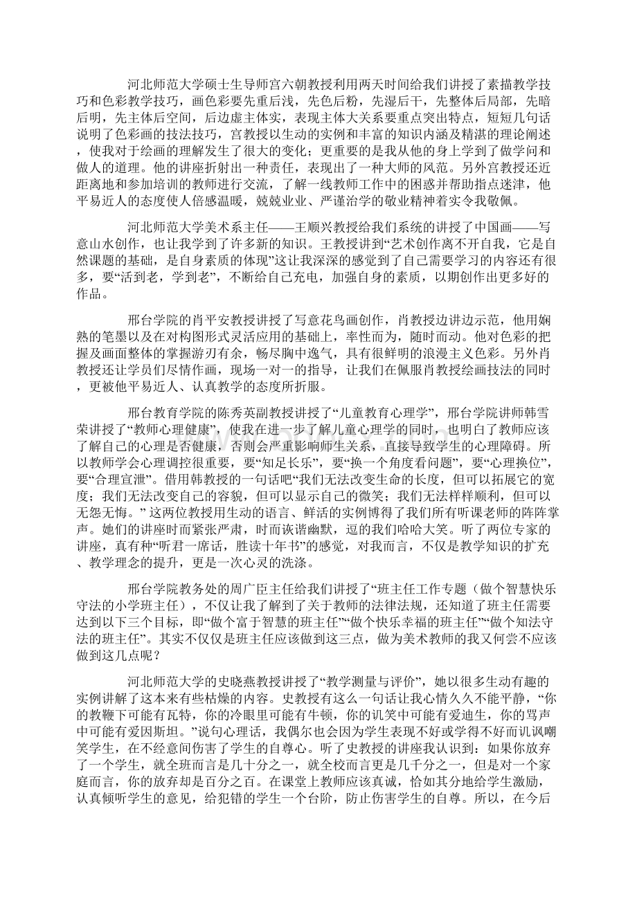 参加省级小学美术骨干教师培训学习心得体会.docx_第2页