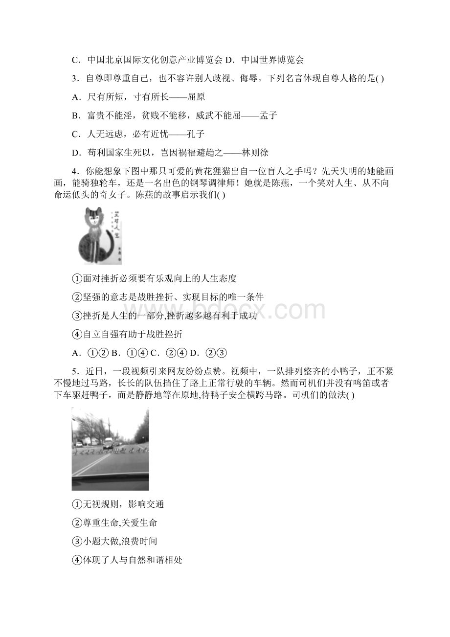 北京市东城区中考二模道德与法治试题附带超详细解析.docx_第2页