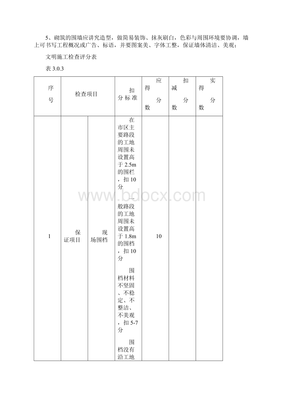 建筑工程文明施工检查评分表Word格式文档下载.docx_第2页