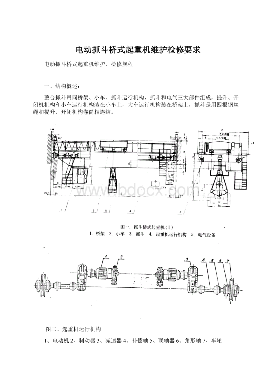 电动抓斗桥式起重机维护检修要求.docx