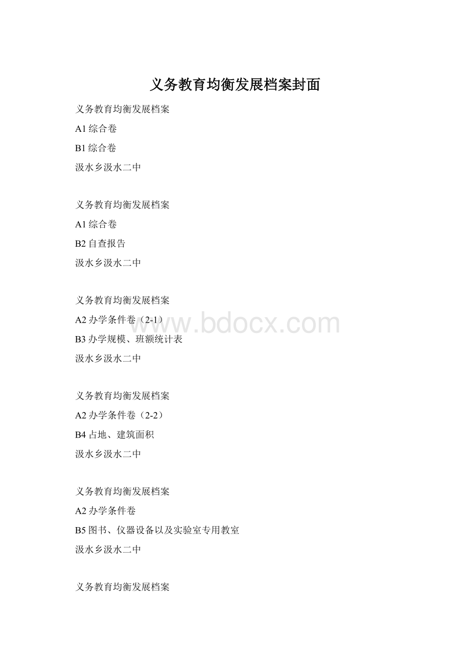 义务教育均衡发展档案封面.docx_第1页