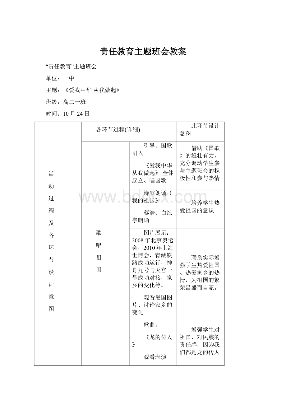 责任教育主题班会教案.docx