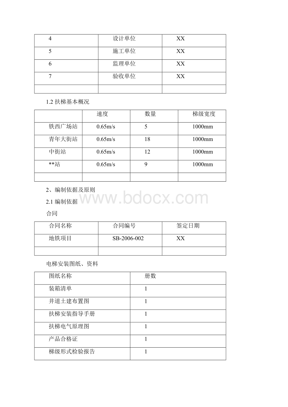 沈阳号线地铁自动扶梯施工组织设计.docx_第2页