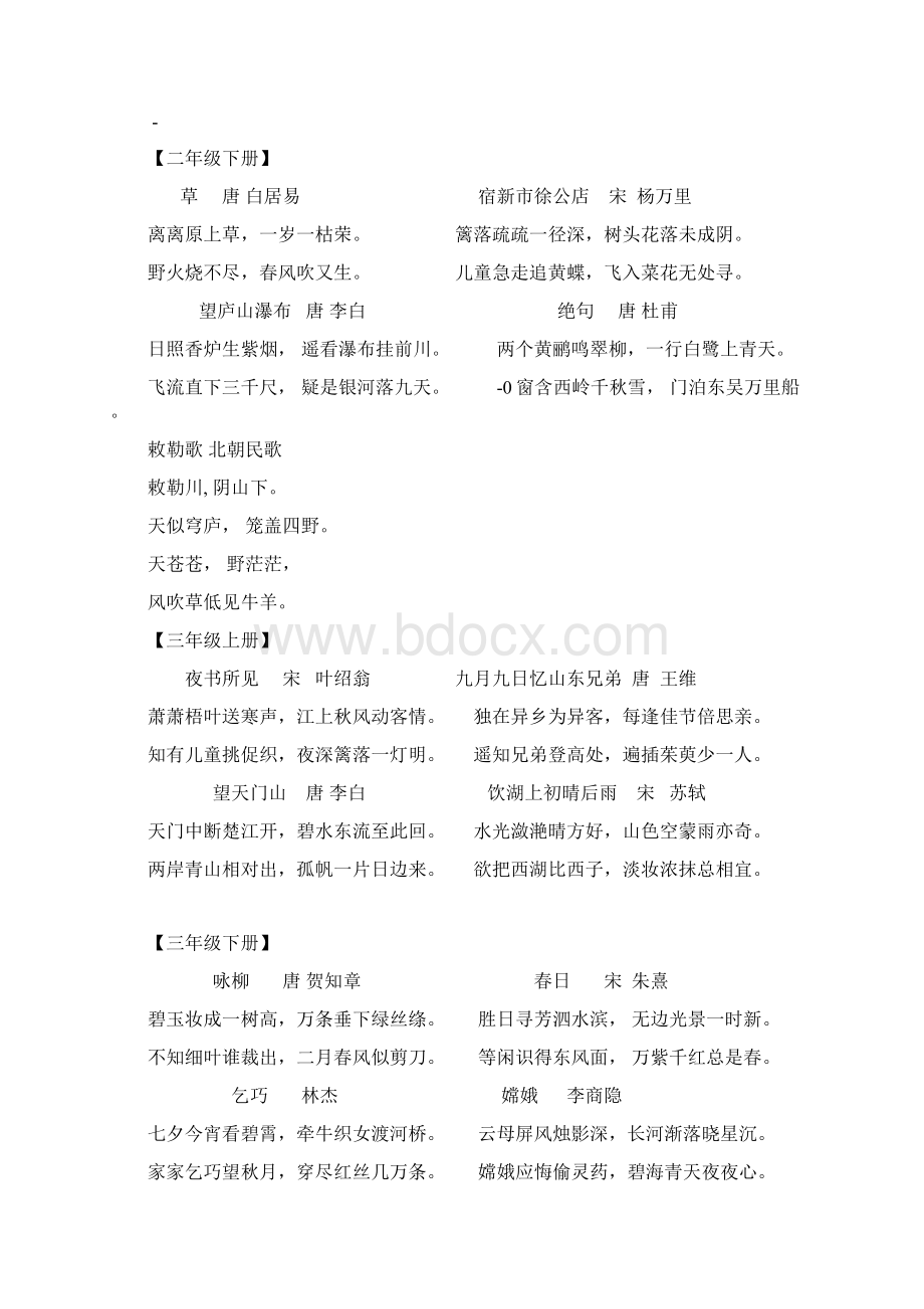 人教版小学语文一到六年级课本古诗词集锦99.docx_第2页