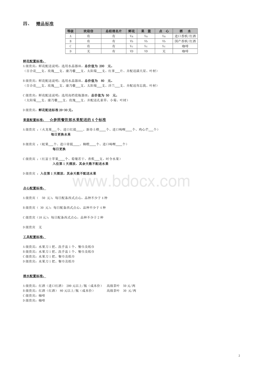 酒店VIP接待标准与流程Word下载.doc_第2页