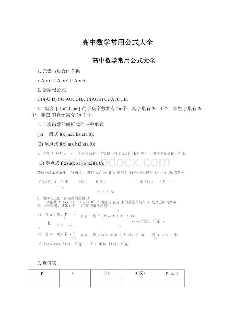 高中数学常用公式大全Word文档格式.docx