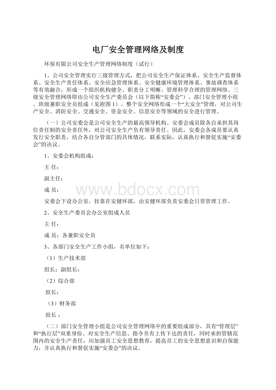 电厂安全管理网络及制度.docx