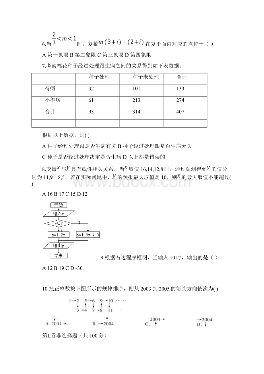 高二数学文科选修测试题及答案.docx_第2页